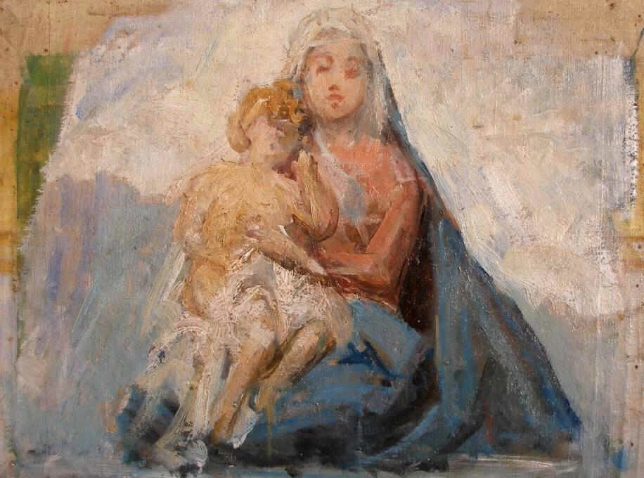 Noè Bordignon - Madonna ed il Bambino. Studio per Madonna e Bambino, chiesa di S. Maria Nascente della Pieve Nuova di Castelfranco V